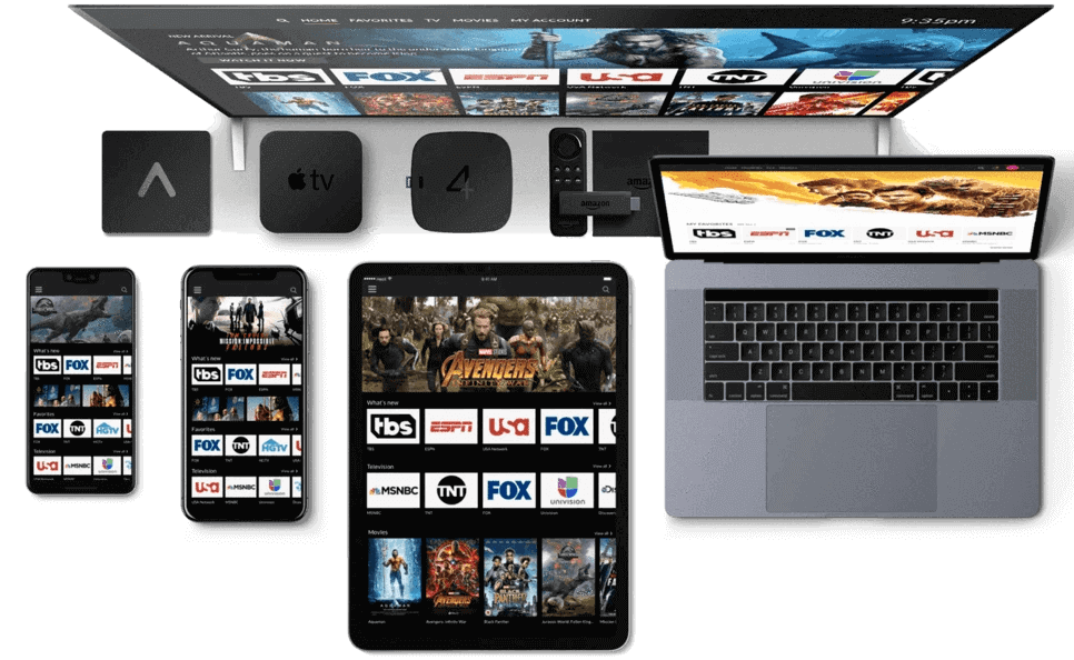 Lemo IPTV running on a smart TV, phone, tablet and laptop